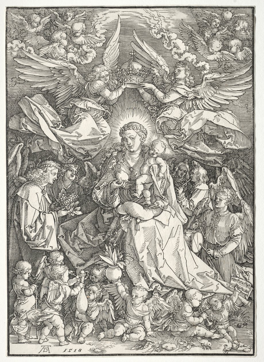 Die Jungfrau umgeben von vielen Engeln, 1518 von Albrecht Dürer