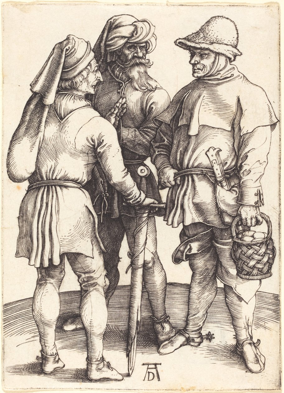 Drei Bauern im Gespräch von Albrecht Dürer