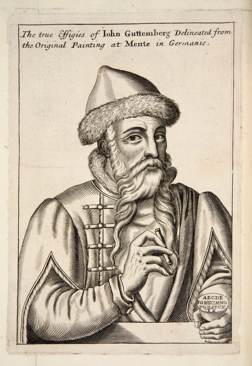 Johannes Gutenberg, Veröffentlichung 1683 (Gravur) von Albrecht Mentz
