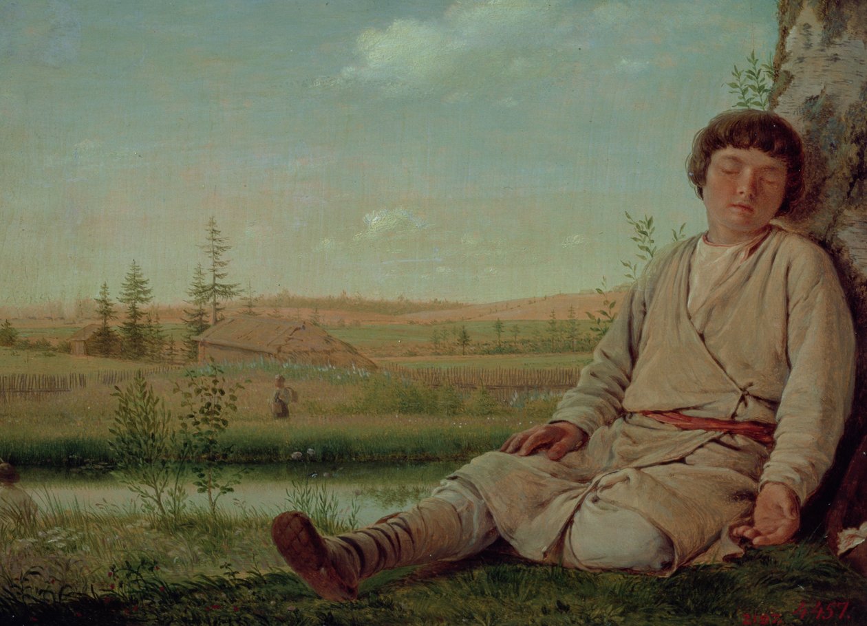 Schlafender Hirtenjunge, 1823-26 von Aleksei Gavrilovich Venetsianov