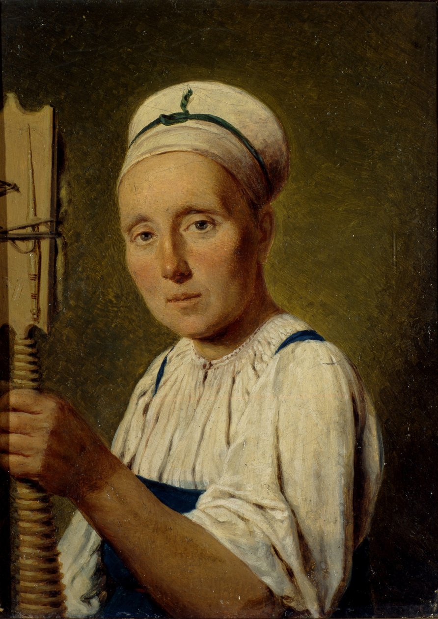 Die Spinnerin, 1830er Jahre von Aleksei Gavrilovich Venetsianov