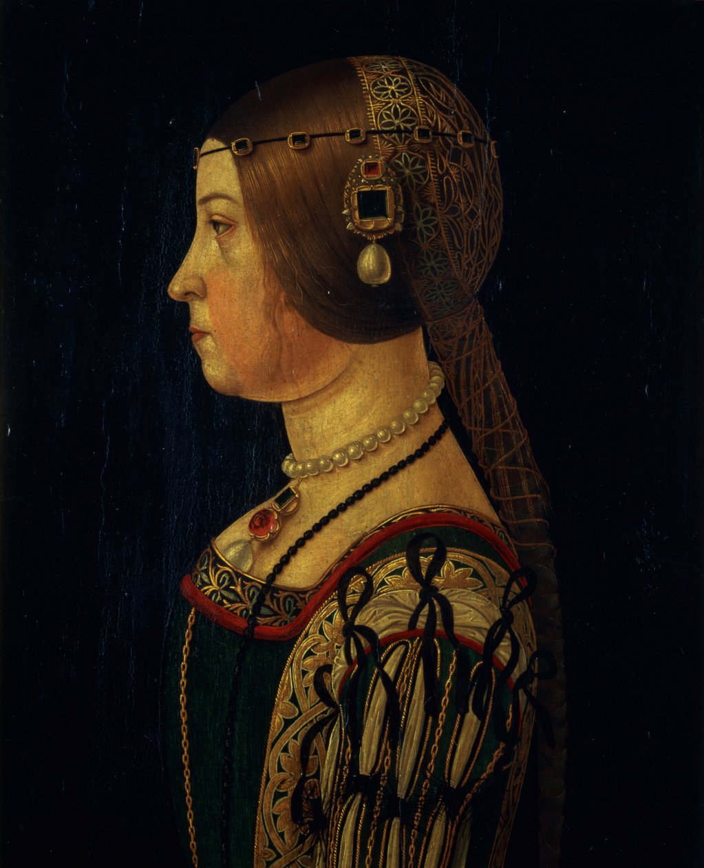 Porträt von Barbara Pallavicino, ca. 1520-28 von Alessandro, Araldi