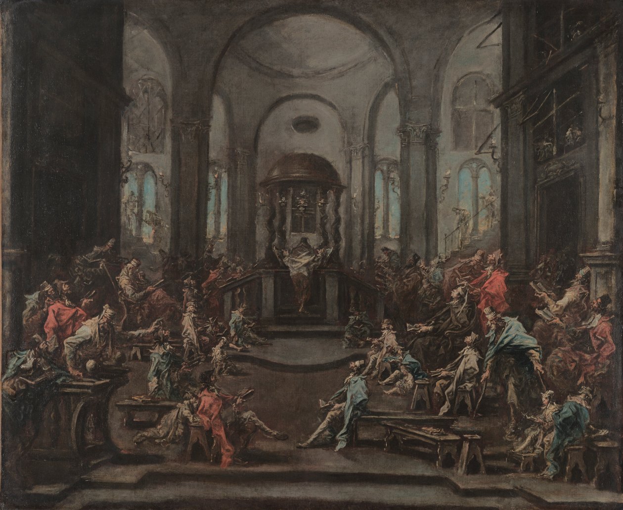 Innenansicht einer Synagoge von Alessandro Magnasco