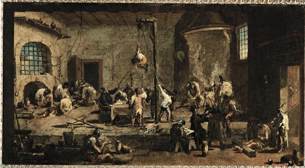 Szene im Gerichtssaal von Alessandro Magnasco