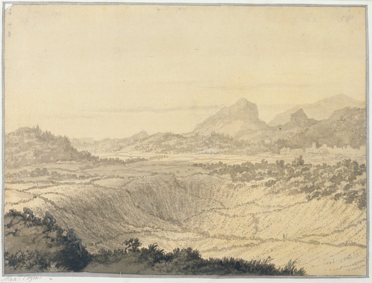 Felsige Landschaft von Alexander Cozens