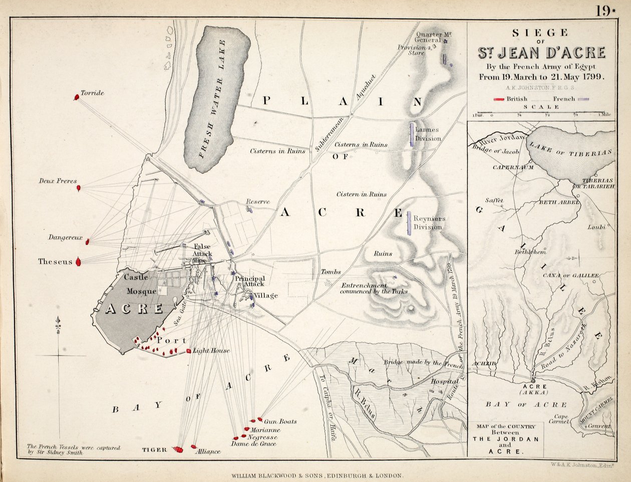 Karte der Belagerung von St. Jean d