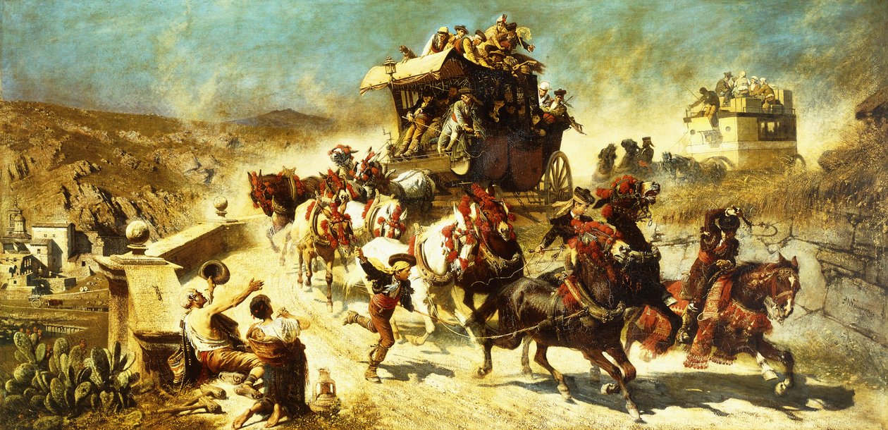 Die spanische Postkutsche in Toledo von Alexander von Wagner