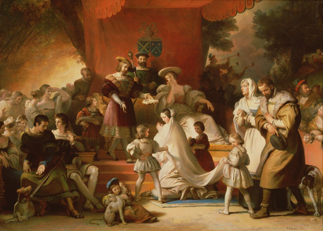 Krönung eines jungen Mädchens von Alexandre Evariste Fragonard