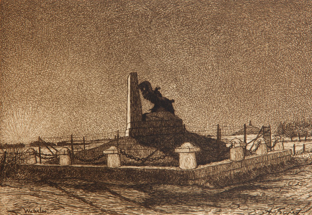 Das Denkmal für die Franzosen an der Straße nach Genappe, aus 