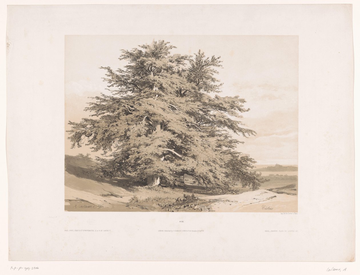 Landschaft mit Zedern von Alexandre Calame