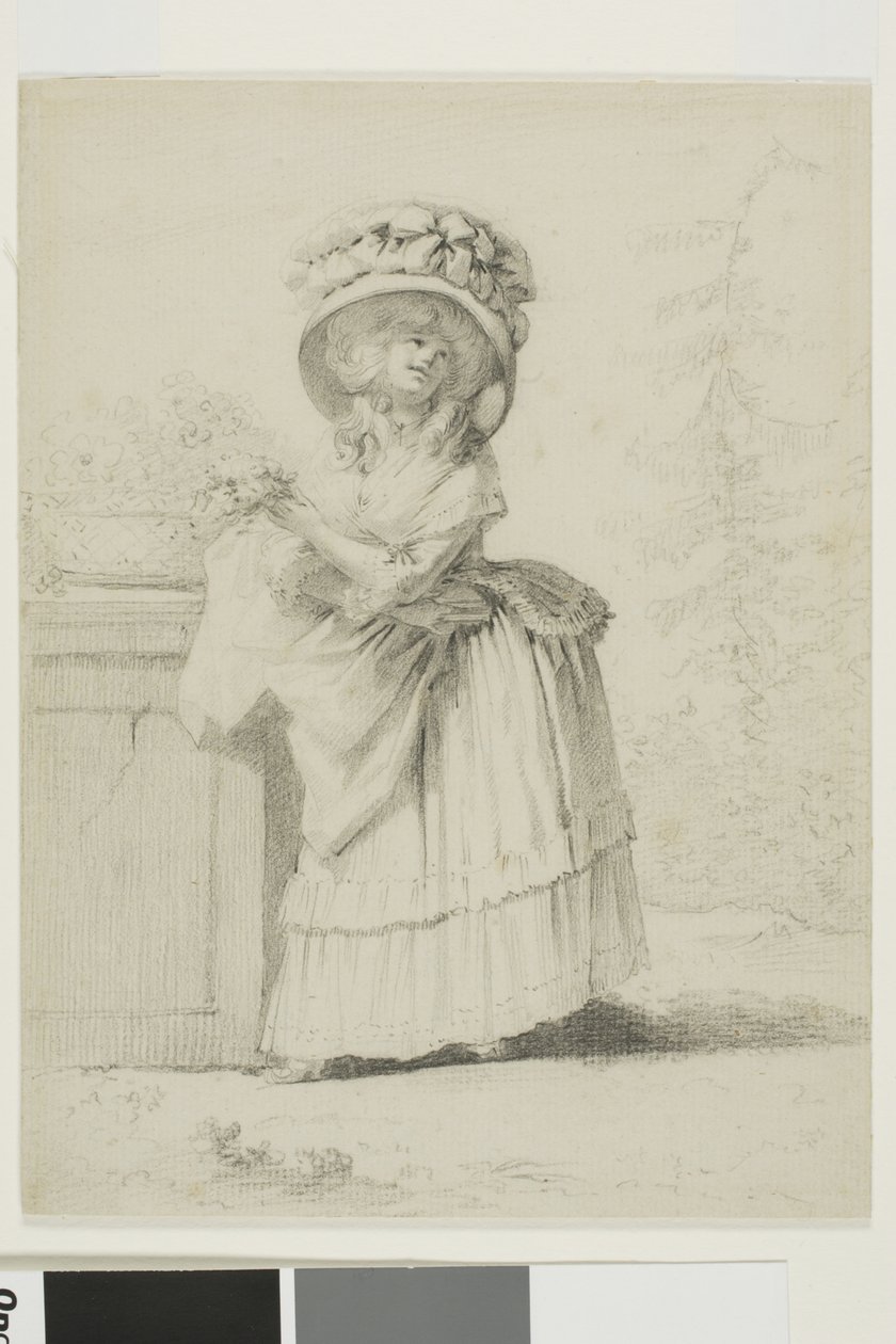 Eine elegante junge Frau in einem Garten von Alexandre Moitte