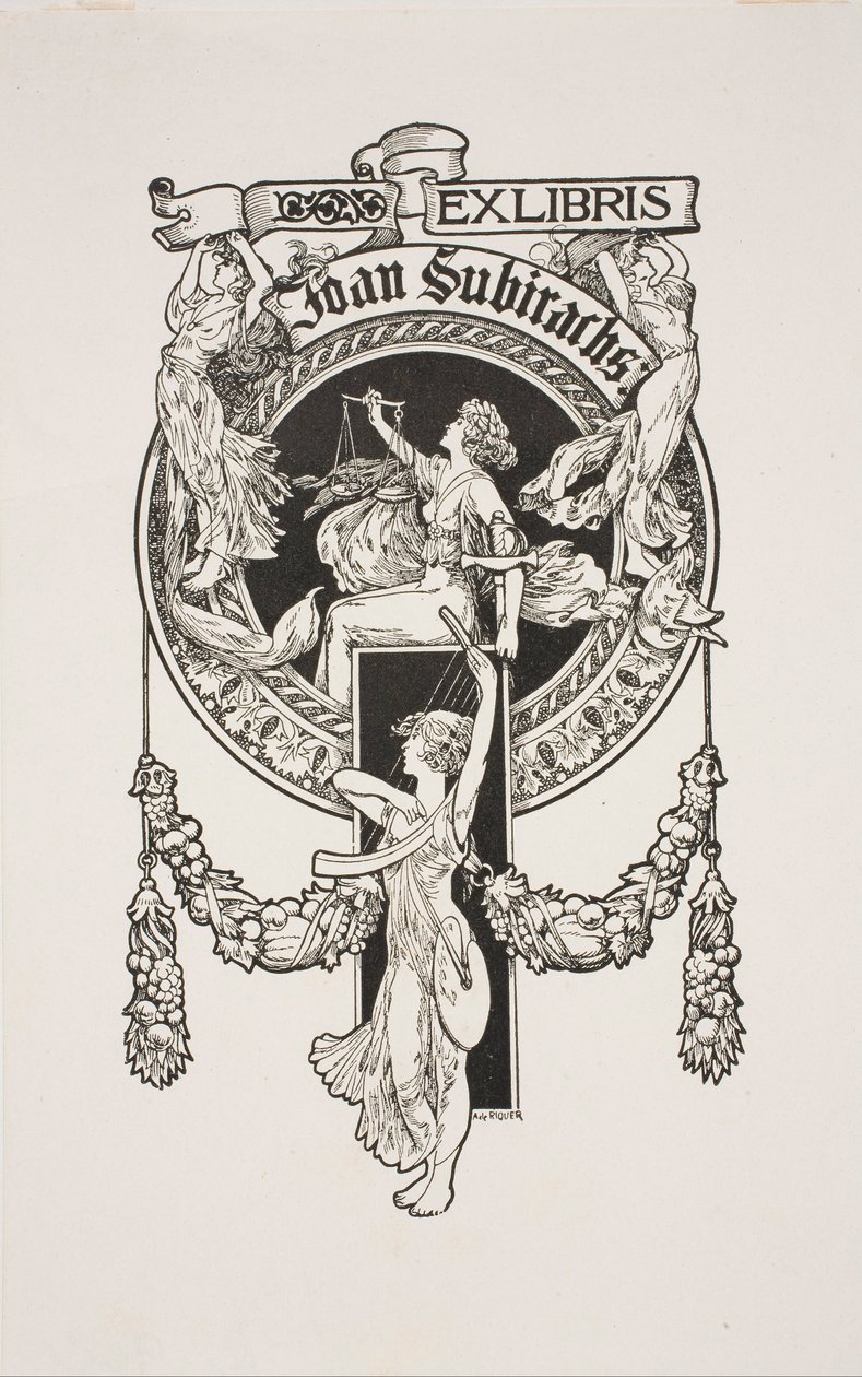 Exlibris von Joan Subirachs von Alexandre de Riquer