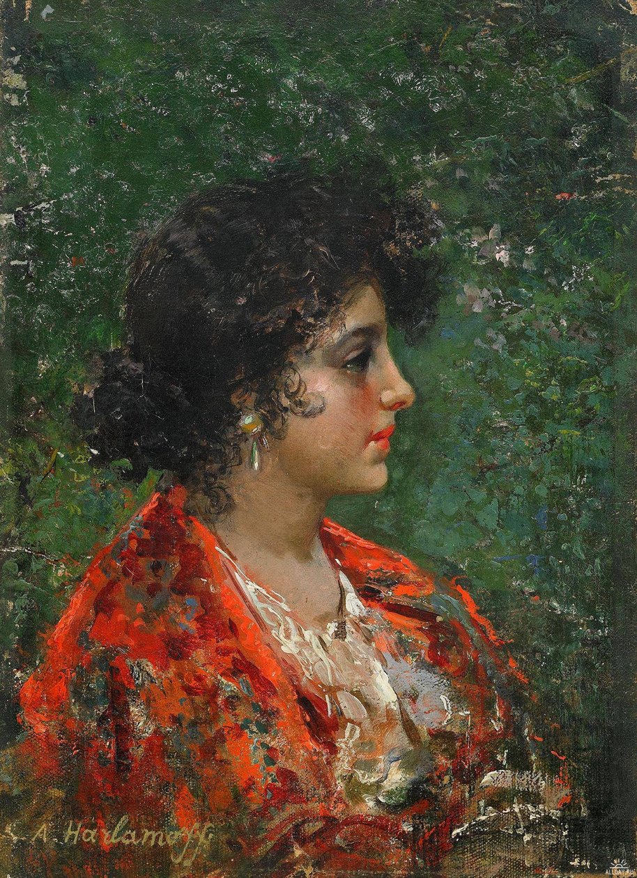 Porträt einer jungen Dame von Alexei Harlamov