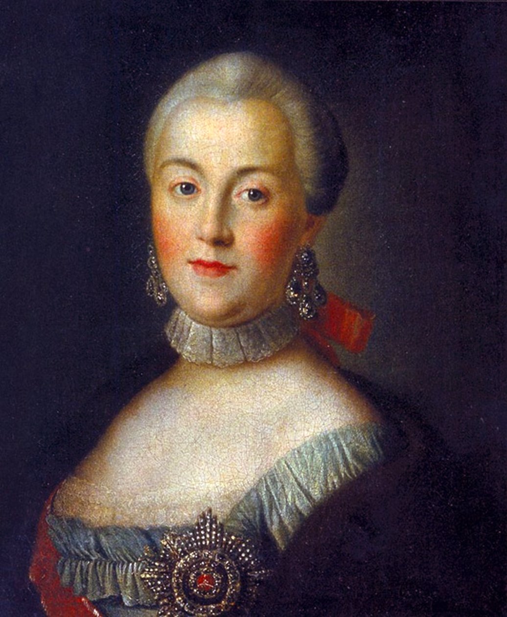 Porträt der Großfürstin Katharina Alexejewna, zukünftige Kaiserin Katharina II. die Große, ca. 1760 von Alexei Petrovich Antropov