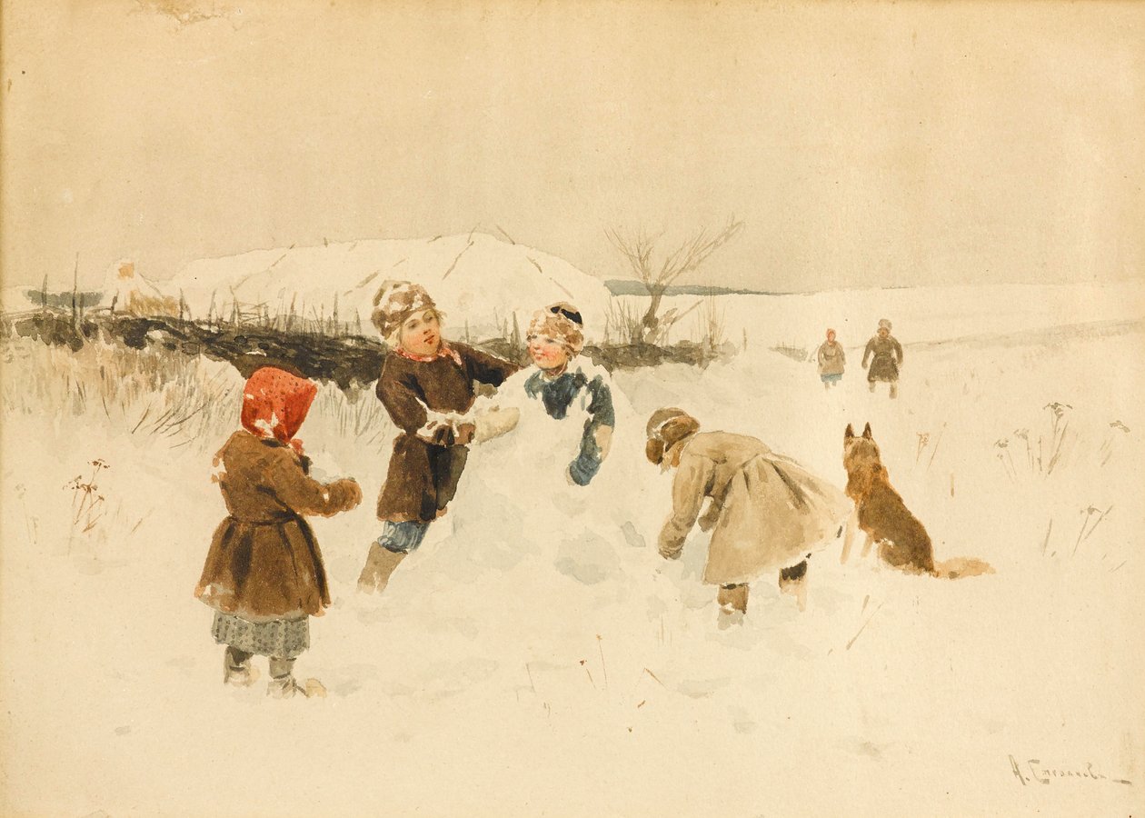 Einen Schneemann bauen, 1891 von Alexei Stepanovich Stepanov