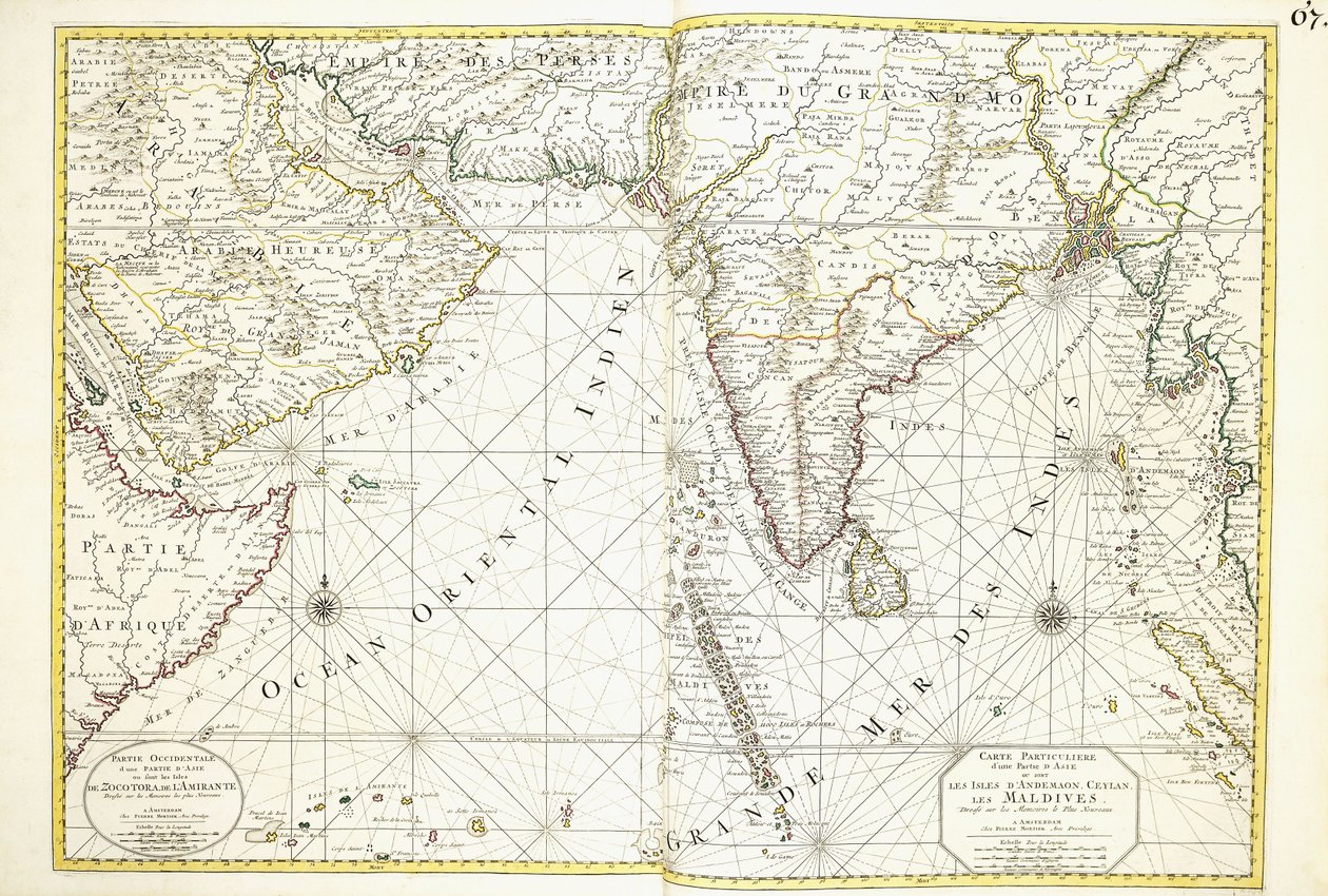 Karte von Afrika, Arabien und Indien von Alexis Hubert Jaillot