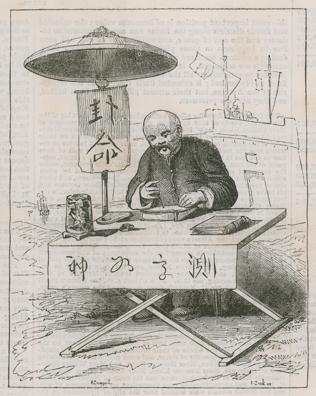 Chinesische Schrift; Ein Besuch der chinesischen Sammlung von Alfred Crowquill