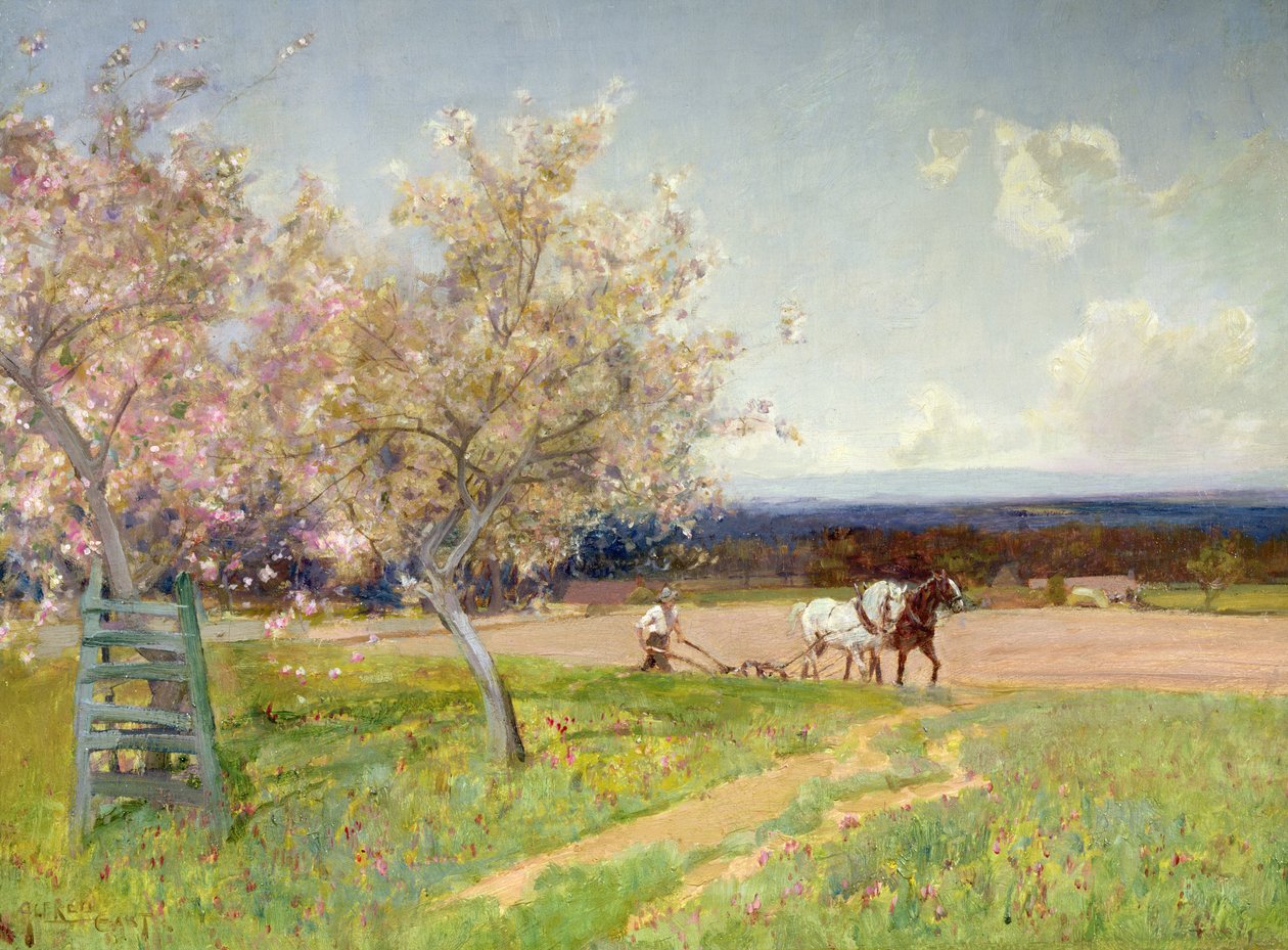 Frühjahrspflügen, ca. 1900 von Alfred East
