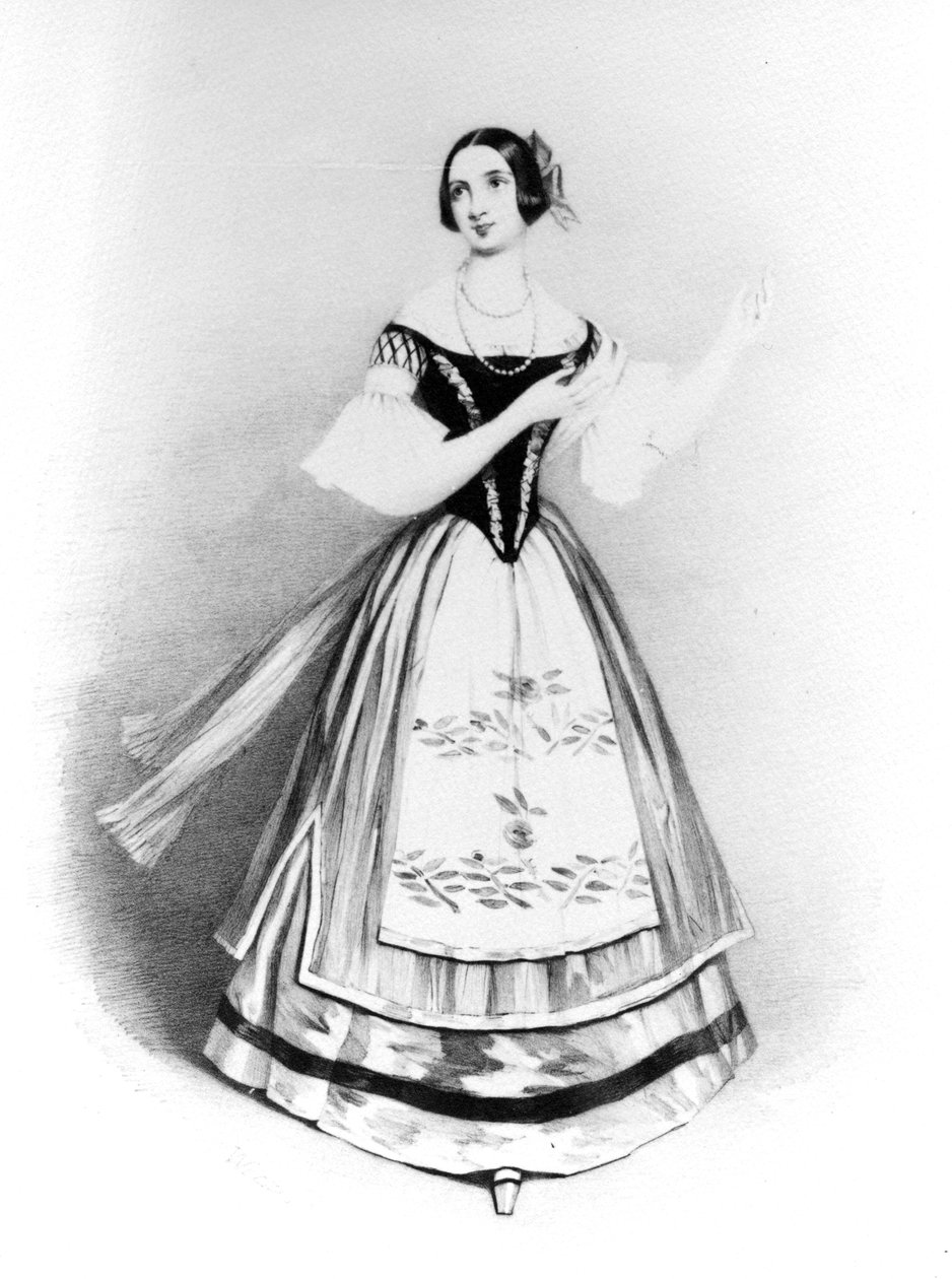 Fanny Persiani als Zerlina in Don Giovanni, graviert von Isaac Weld Taylor, 1838 von Alfred Edward Chalon