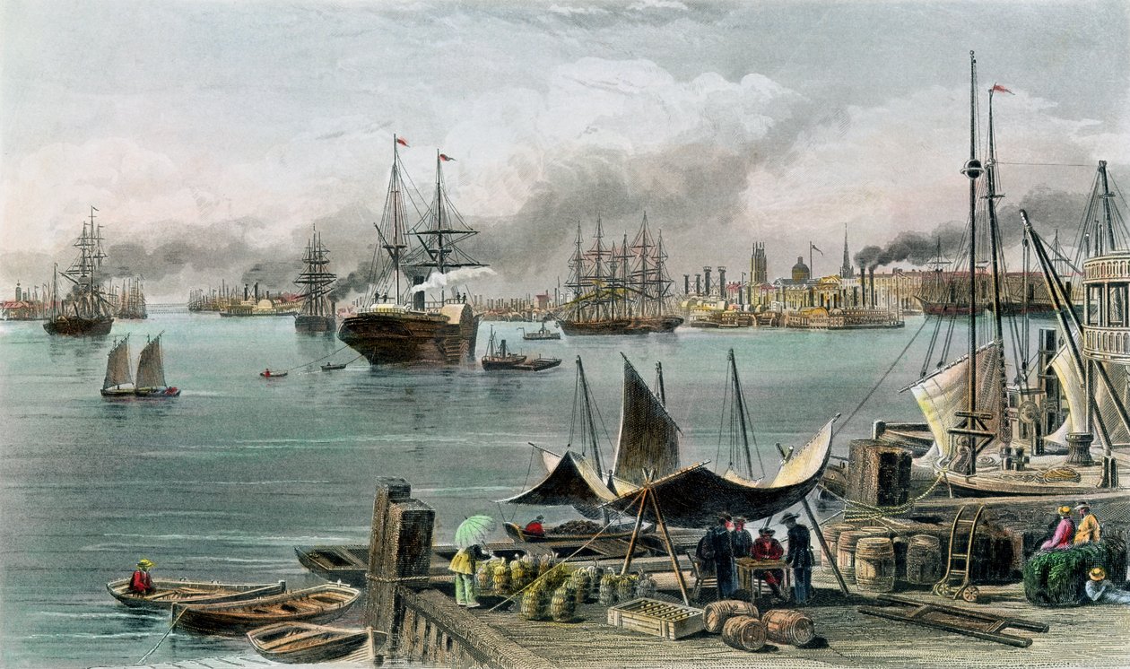 Hafen von New Orleans, graviert von D.G. Thompson von Alfred Rudolph Waud