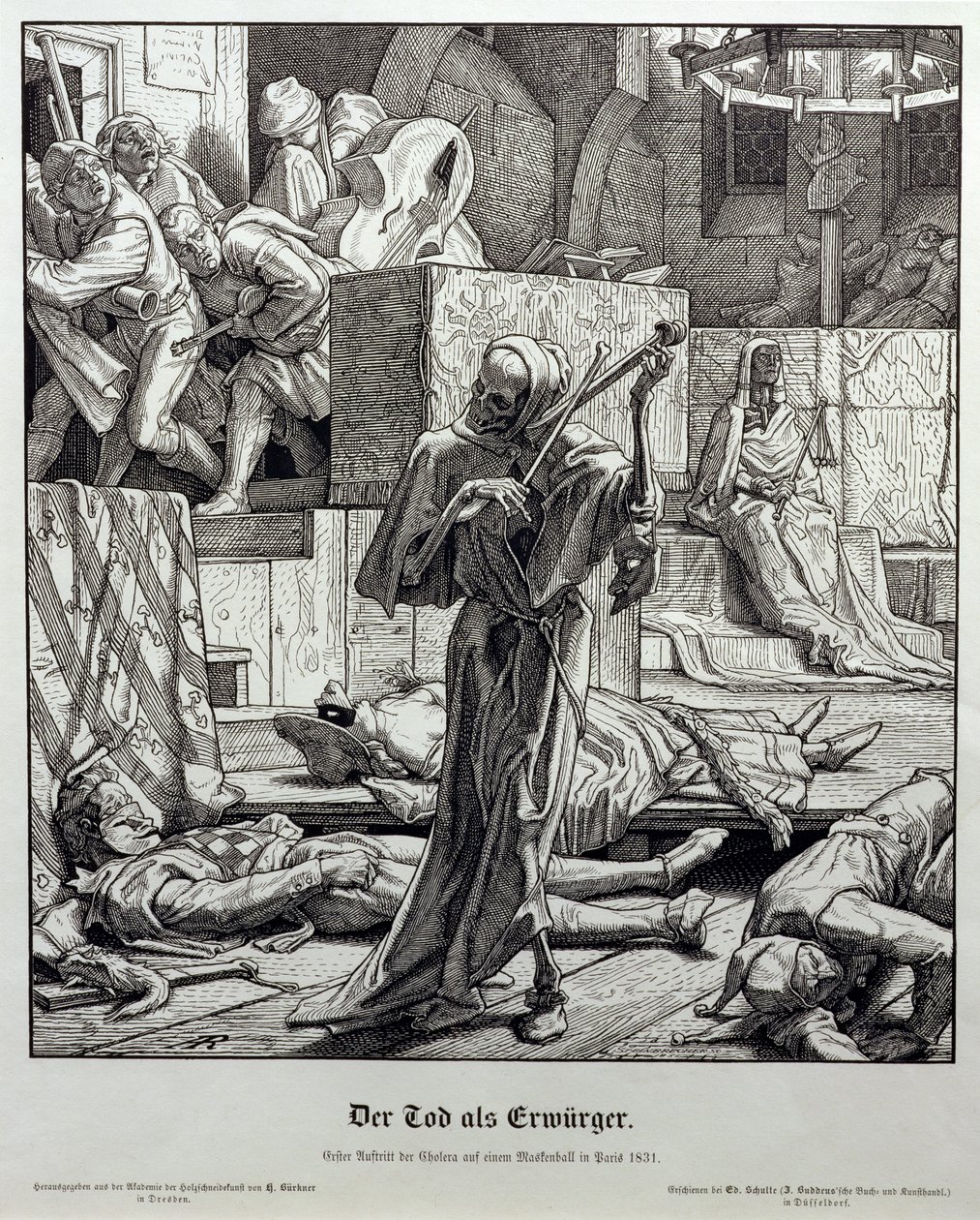 Der Tod als Attentäter, 1851 von Alfred Rethel