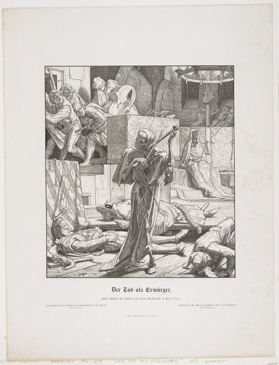 Der Tod als Würger, 1851 von Alfred Rethel