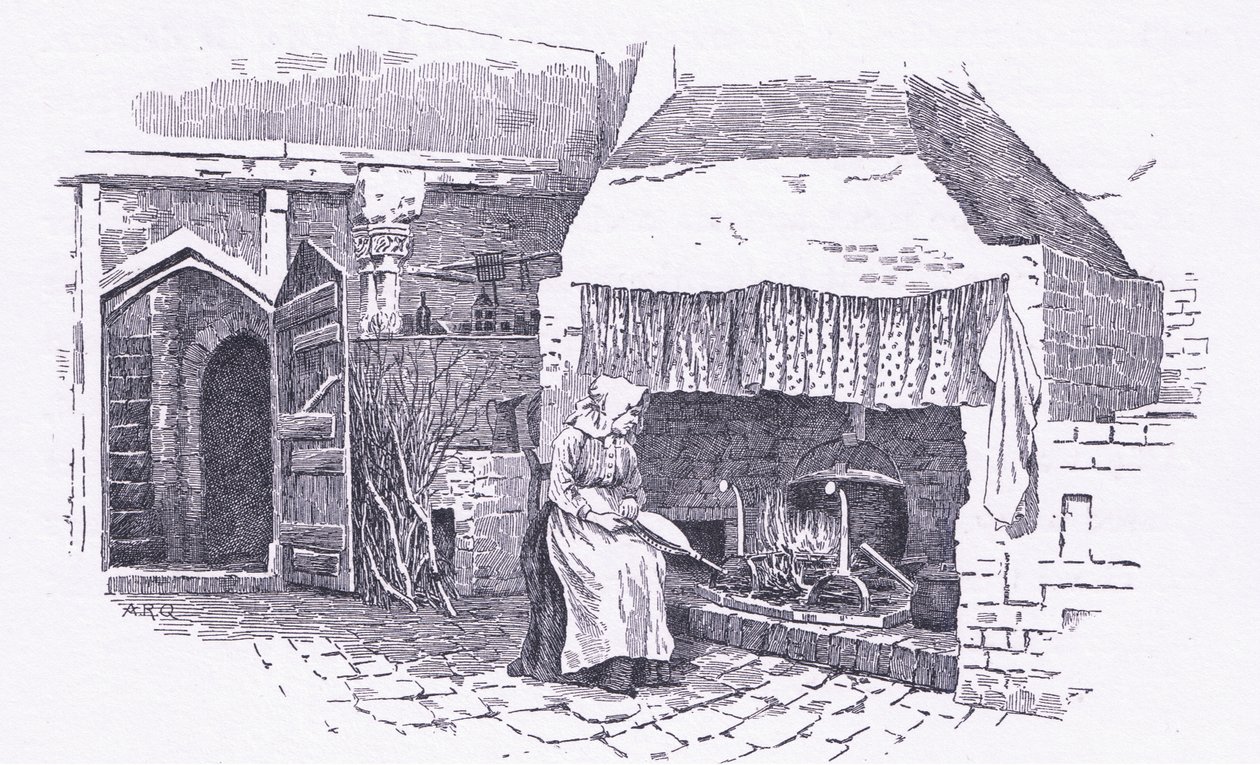 Die Küche, Old Sow, Kent, aus The Cottages and the Village Life of Rural England, veröffentlicht von Dent & Sons Limited, 1912 von Alfred Robert Quinton