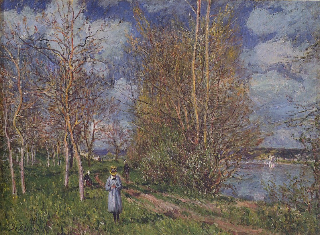 Die kleinen Wiesen im Frühling von Alfred Sisley