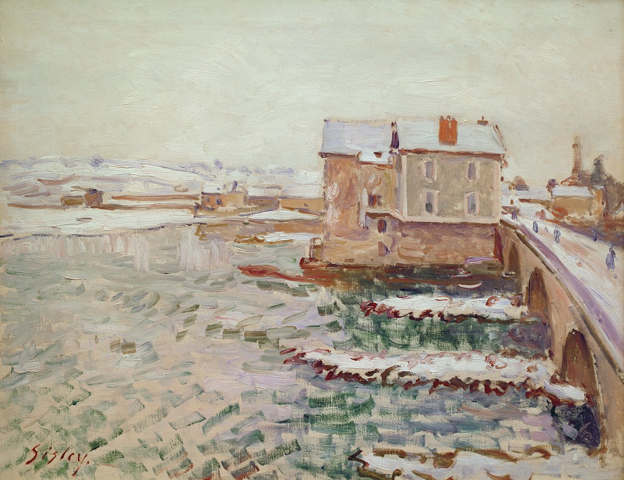 Die Moret-Brücke im Winter 1889, nach 1889 von Alfred Sisley