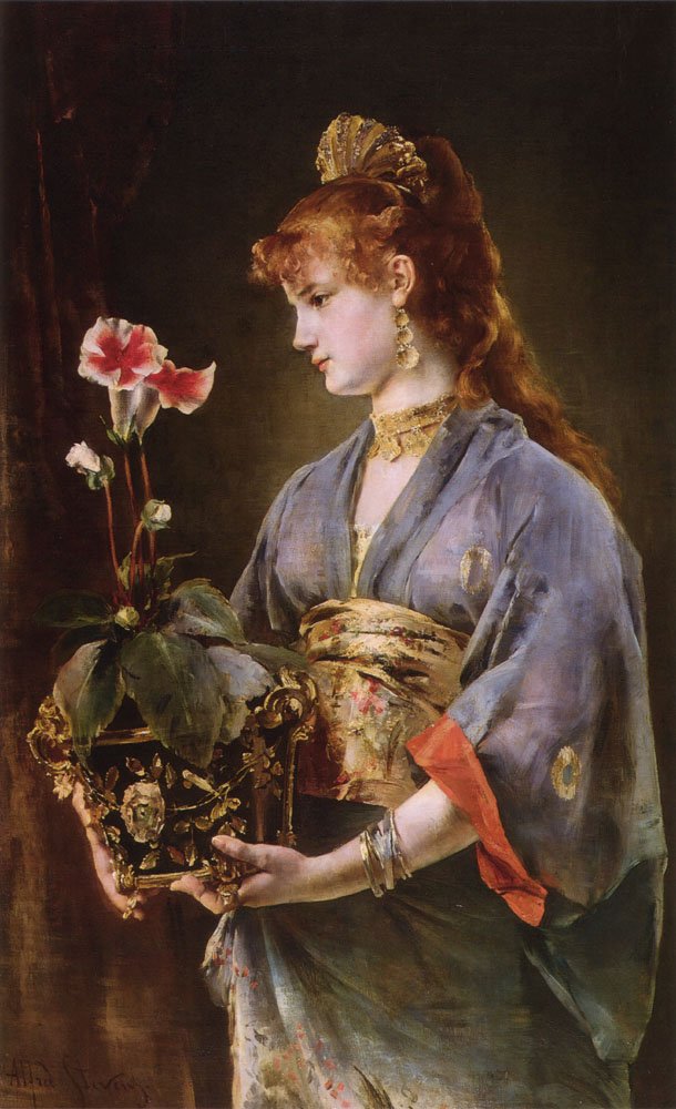 Porträt einer Frau von Alfred Emile Stevens