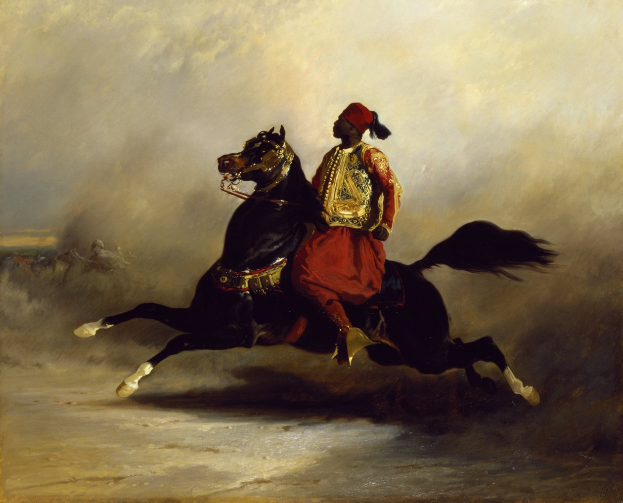 Nubischer Reiter im Galopp von Alfred Dedreux