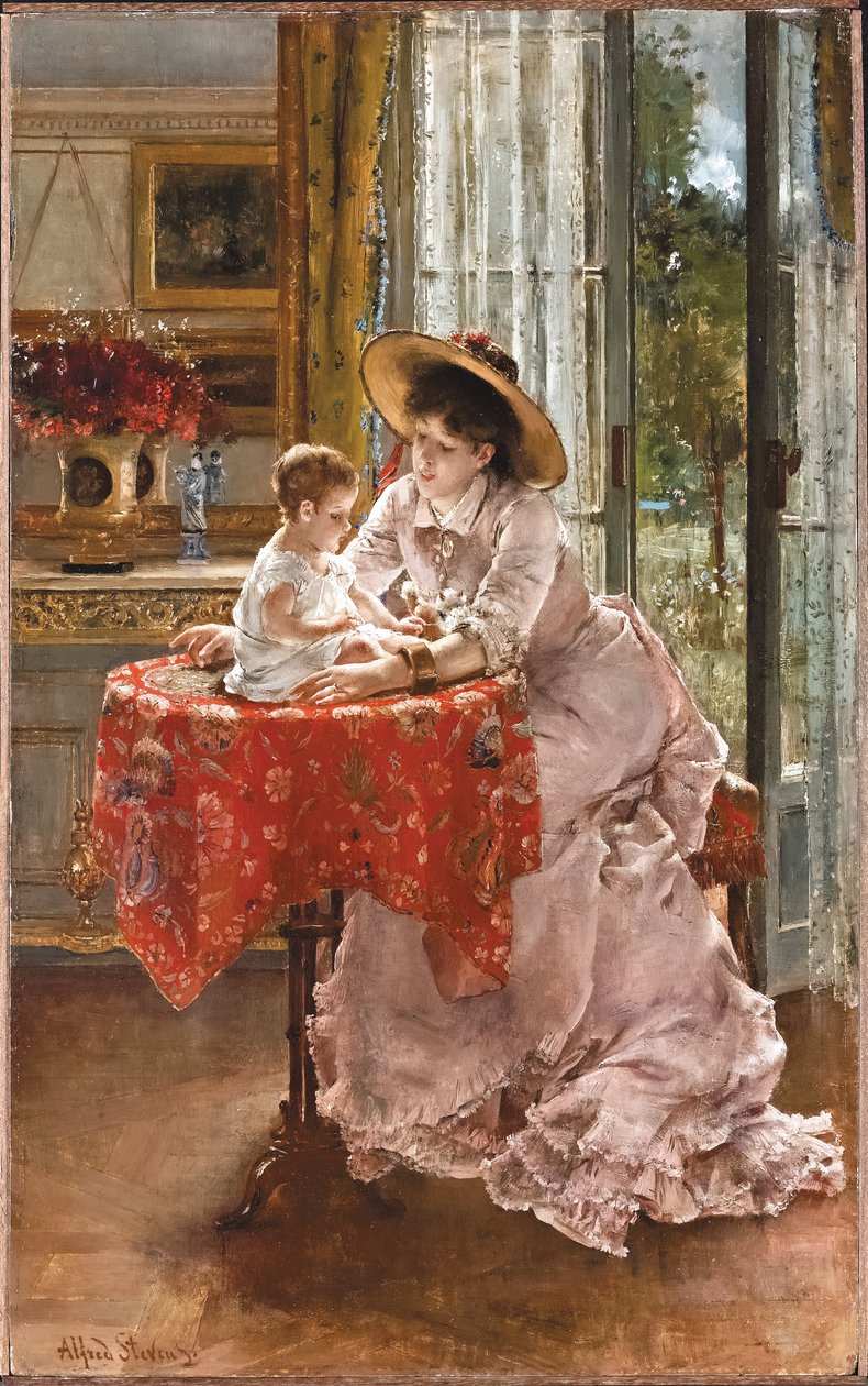 Die zufriedene Mutter, 1872 von Alfred Emile Stevens