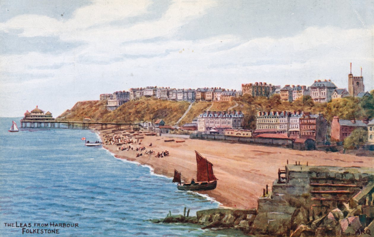 The Leas vom Hafen, Folkestone von Alfred Robert Quinton