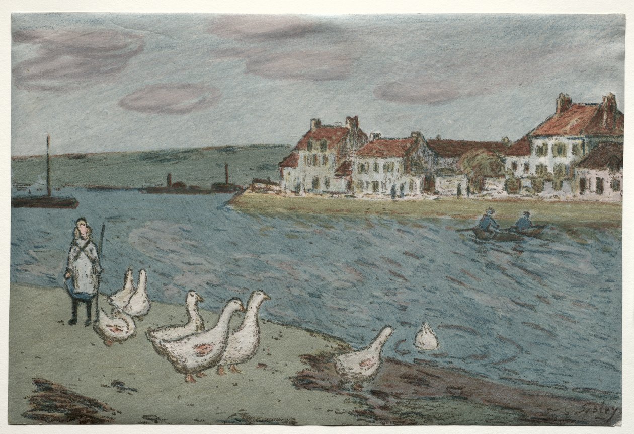 Das Flussufer oder Gänse von Alfred Sisley