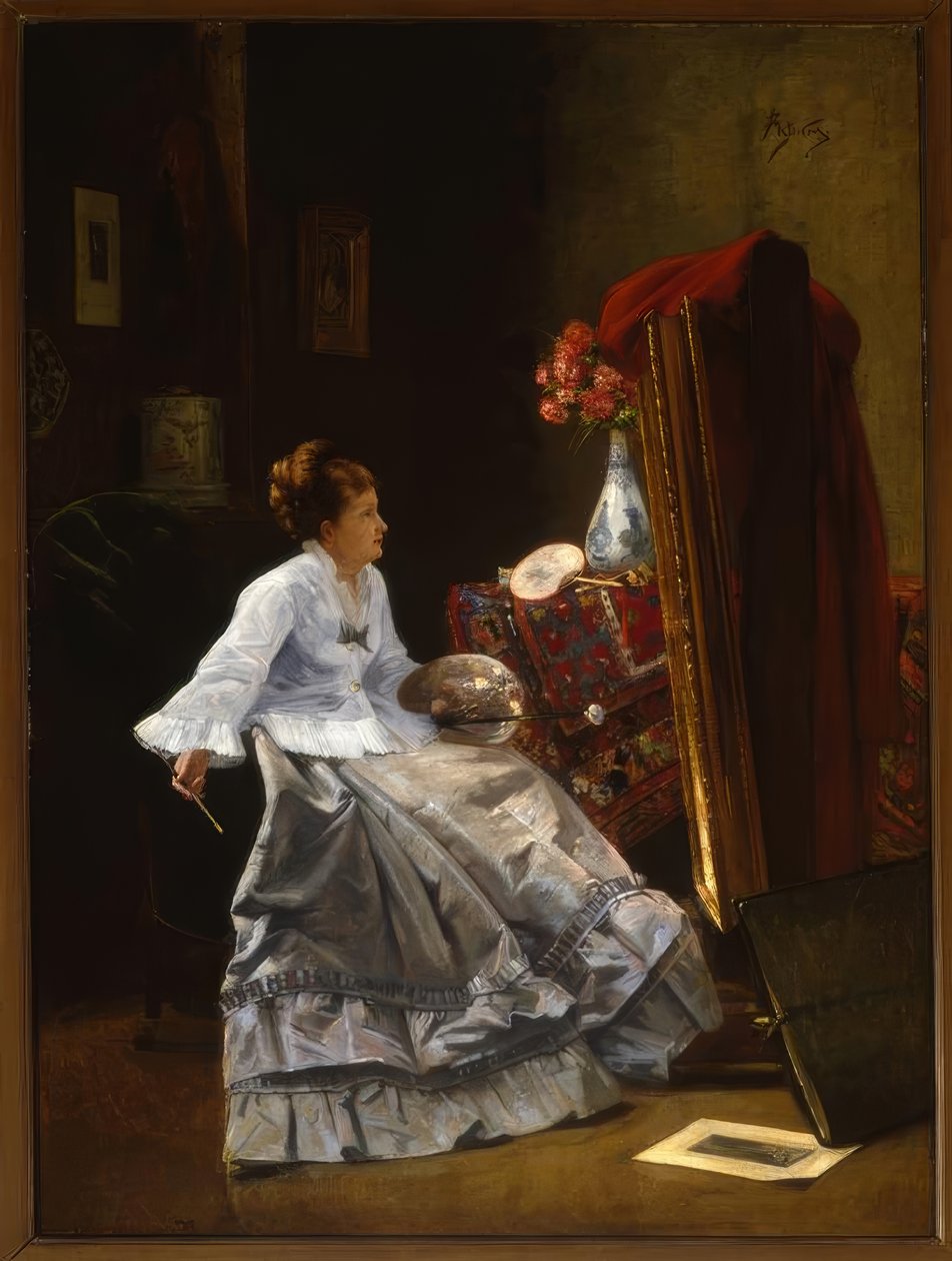 Dame an ihrer Staffelei von Alfred Emile Stevens