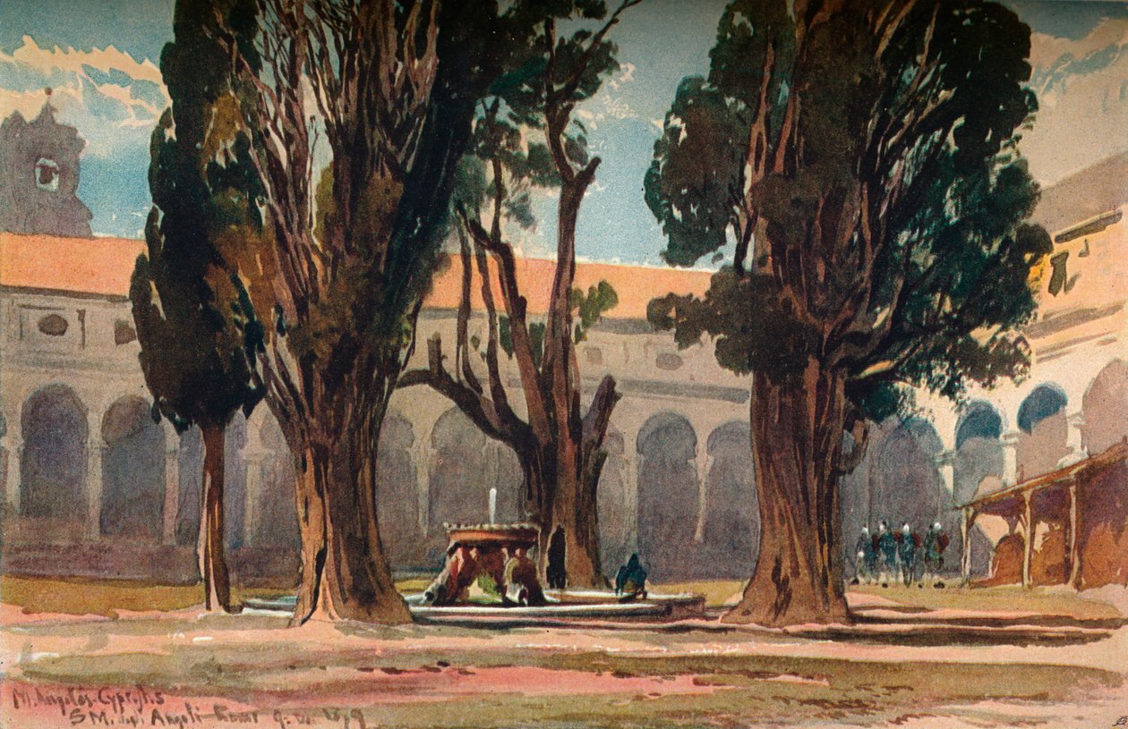 Santa Maria Degli Angeli, Rom, um 1870 von Alfred Waterhouse