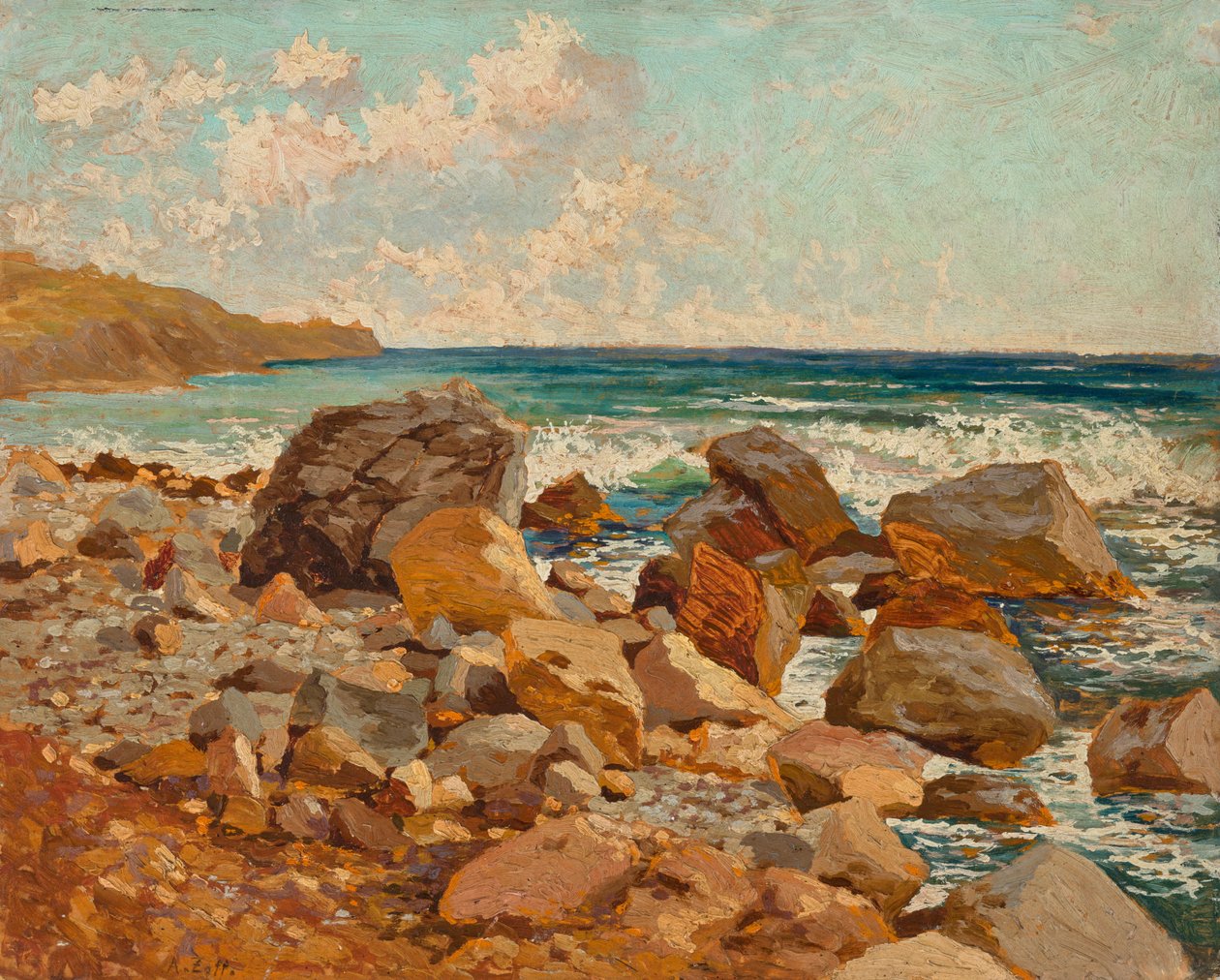 Brandung bei Nervi von Alfred Zoff