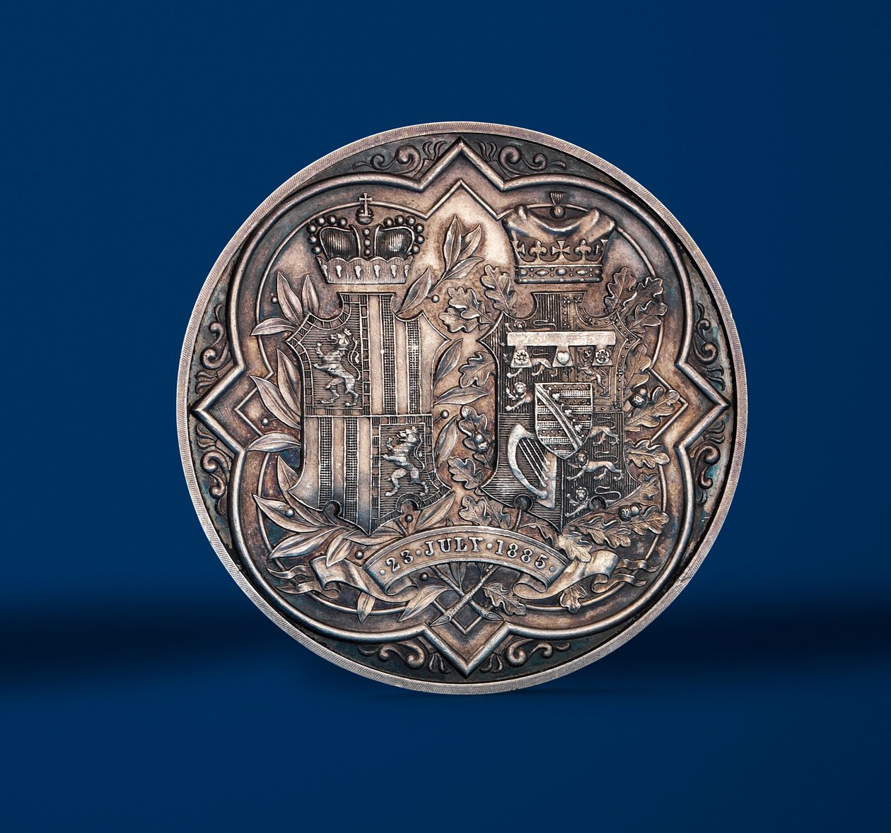 Medaille zur Erinnerung an die Hochzeit von Prinzessin Beatrice und Prinz Henry von Battenberg, 1885 (Silber) von Allan Wyon