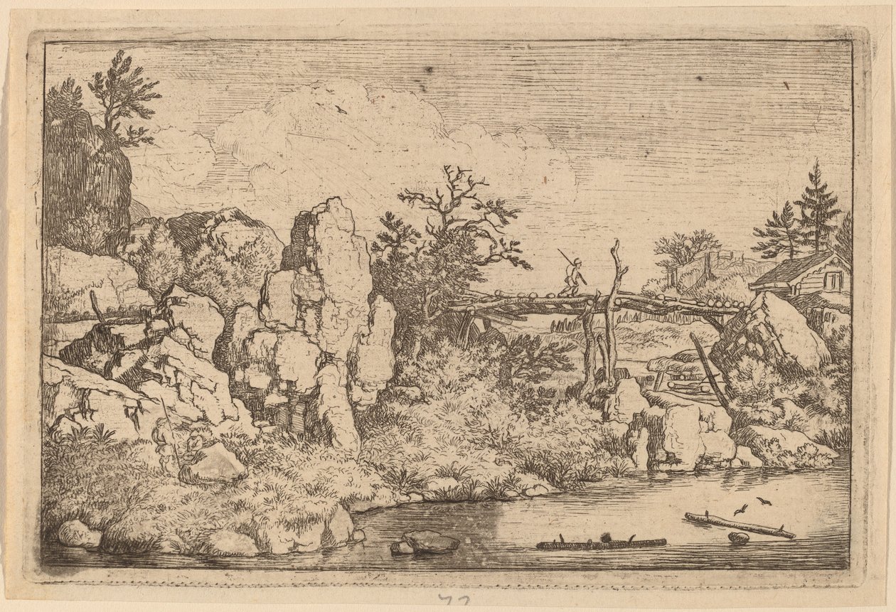 Zwei Baumstämme im Wasser von Allart van Everdingen