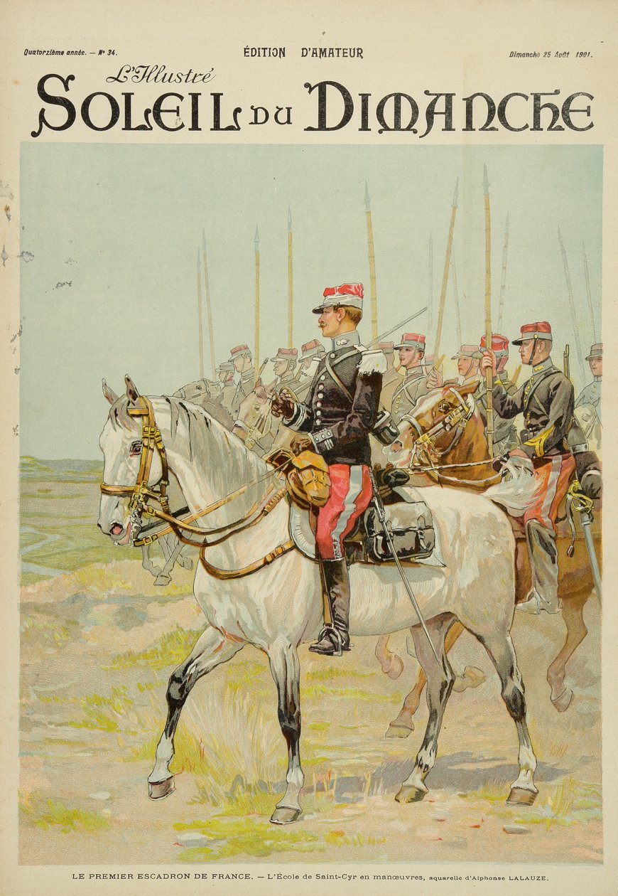 Das erste Geschwader Frankreichs, Manöver der Saint-Cyr-Schule, Illustration vom Titelblatt des 