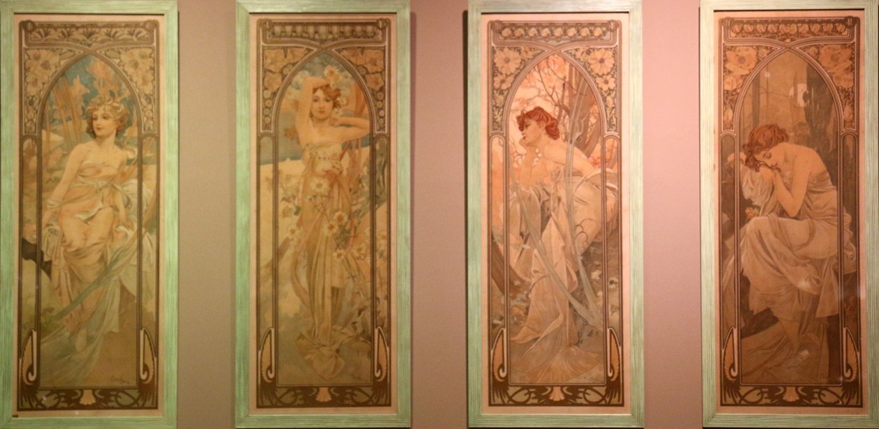 Die vier Jahreszeiten oder Die Teile des Tages von Alphonse Mucha