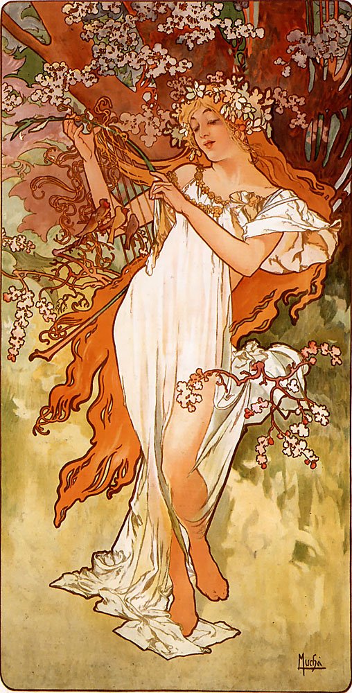 Frühling von Alphonse Mucha