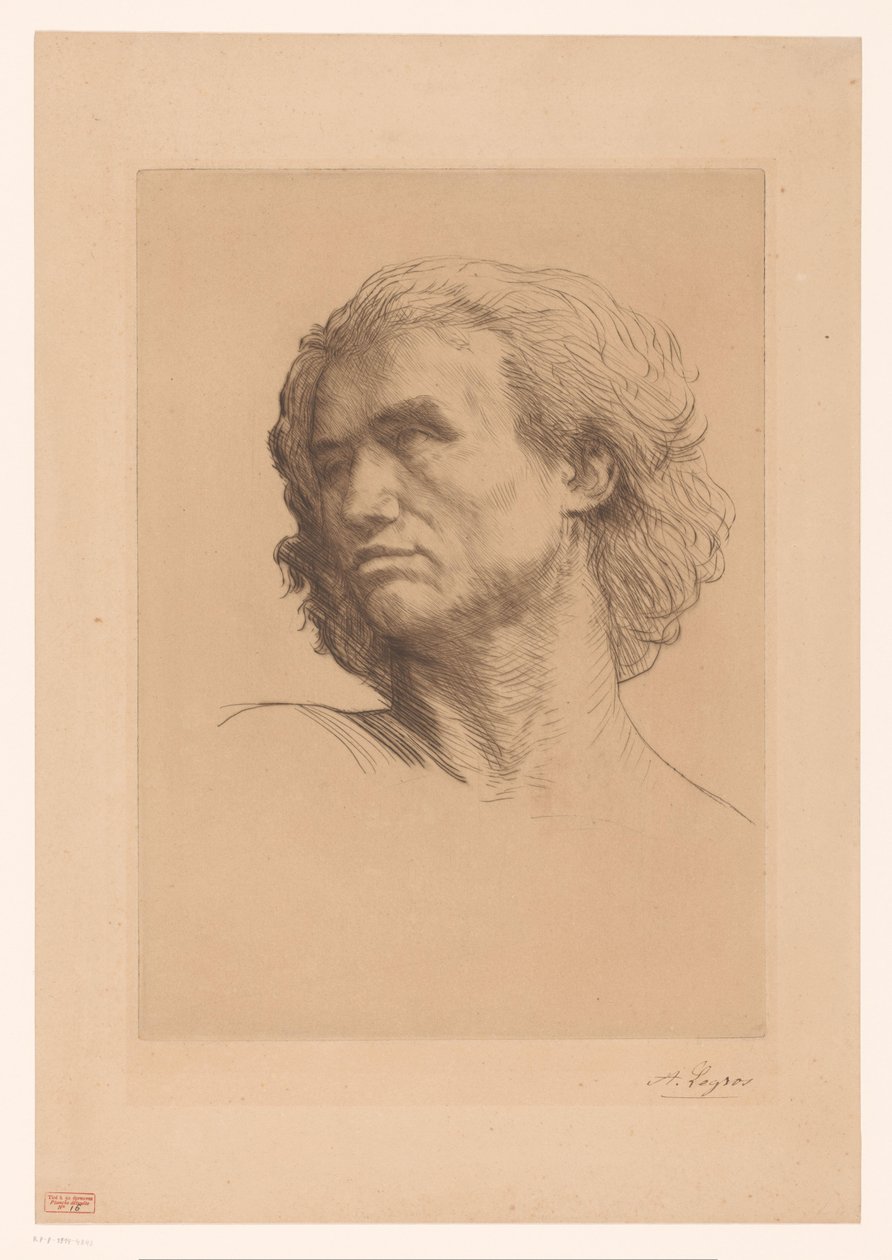 Kopf eines Mannes von Alphonse Legros (signed by artist)