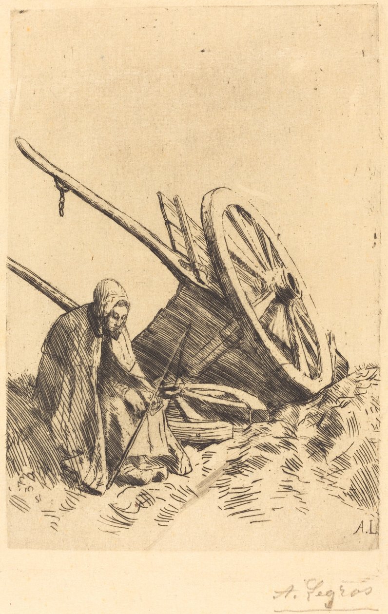 Gebrochener Wagen (La charette brisée) von Alphonse Legros