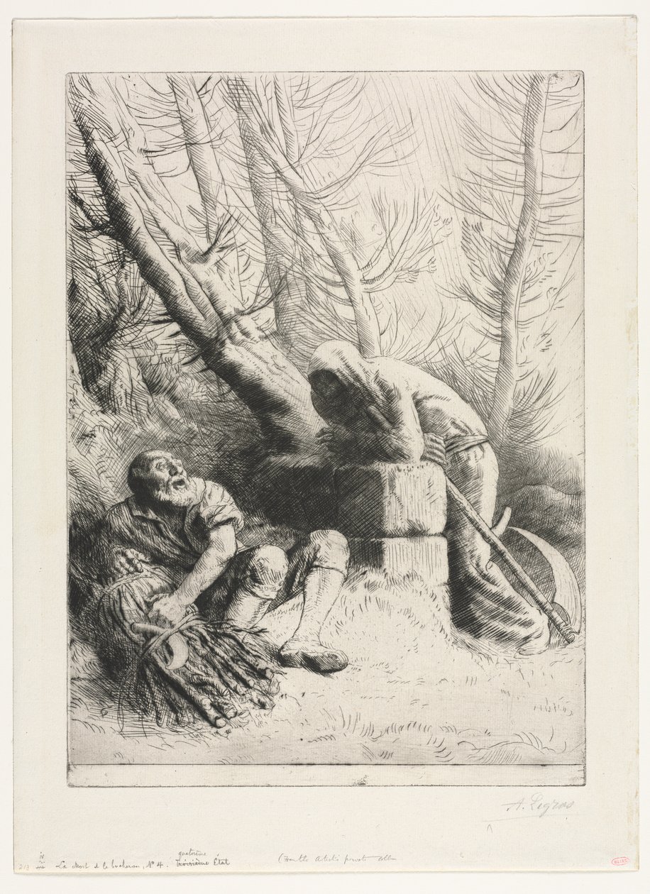 Der Tod und der Holzfäller von Alphonse Legros