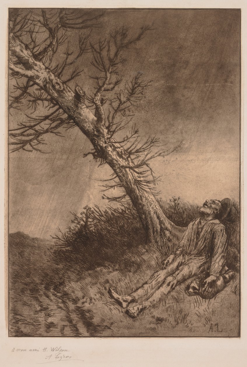 Tod eines Vagabunden, um 1875 von Alphonse Legros