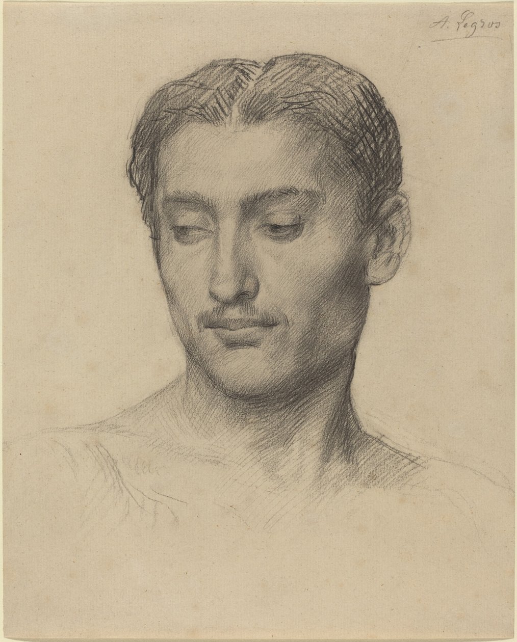 Kopf eines jungen Mannes von Alphonse Legros