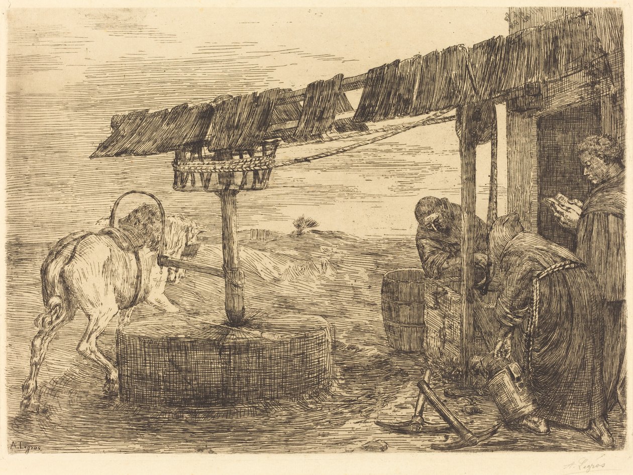 Pferdebetriebene Mühle von Alphonse Legros