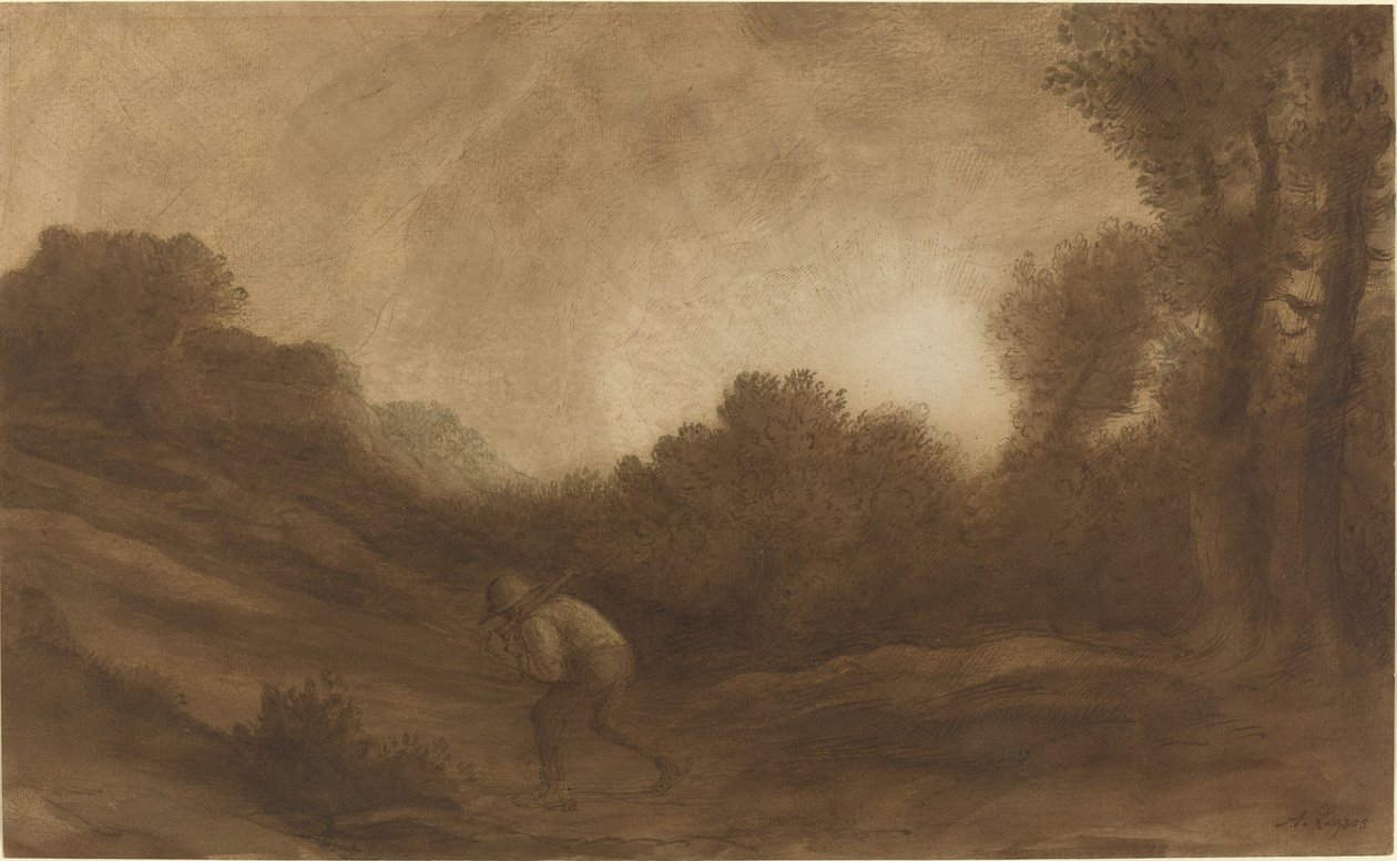 Landschaft, Abend von Alphonse Legros