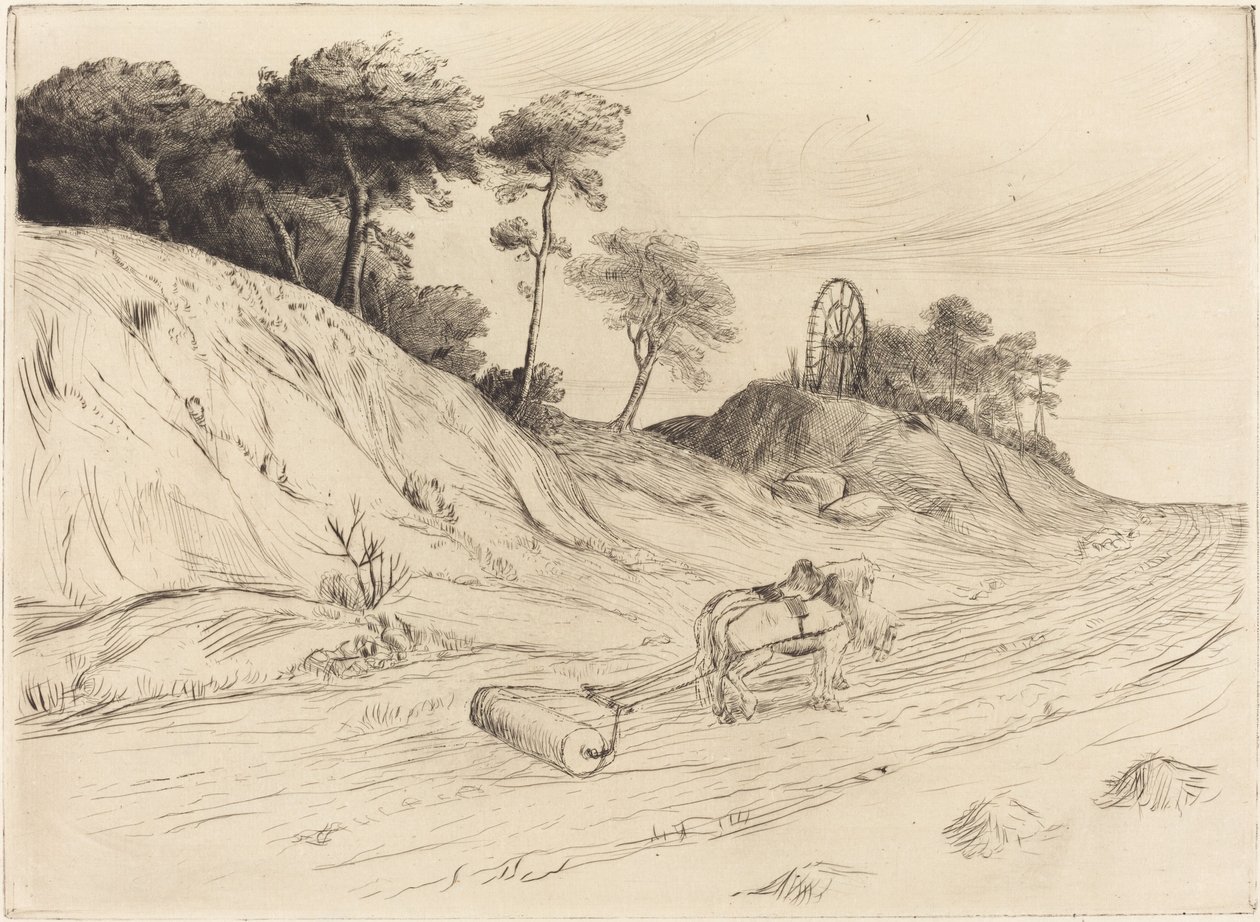 Landschaft mit Walze von Alphonse Legros